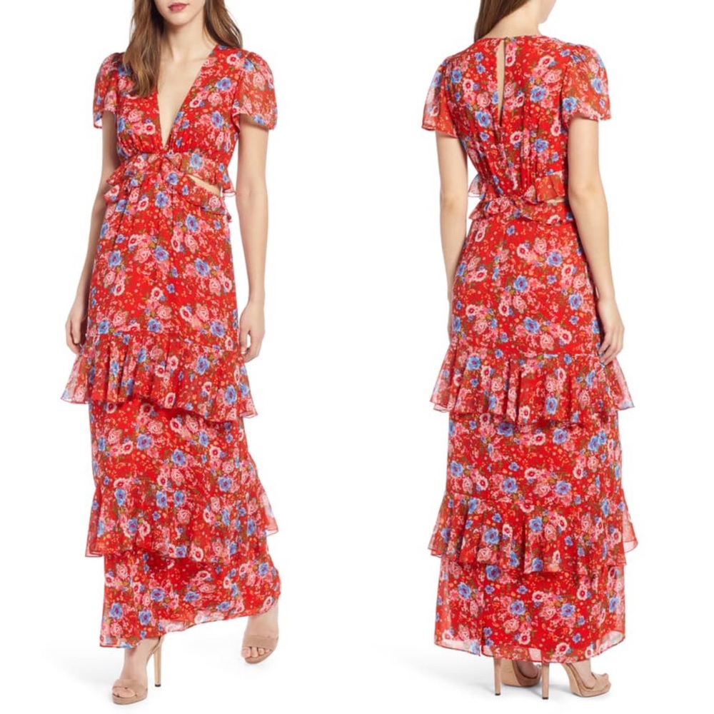 NWT WAYF Lavina Tiered Maxi Dress